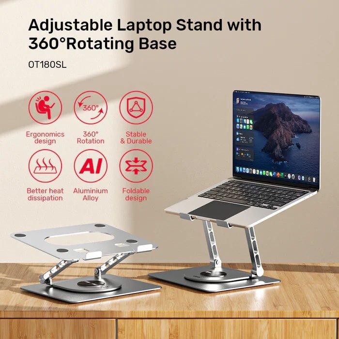 UNITEK 360D METAL 10-16” NOTEBOOK STAND (OT180SL01)
