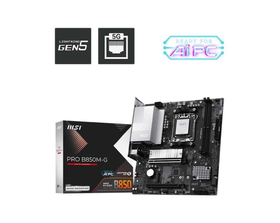 MSI PRO B850M-G M5 DDR5 8200MHZ(OC) HDMI DP 2X M.2 USB 10GBS 5G LAN MATX