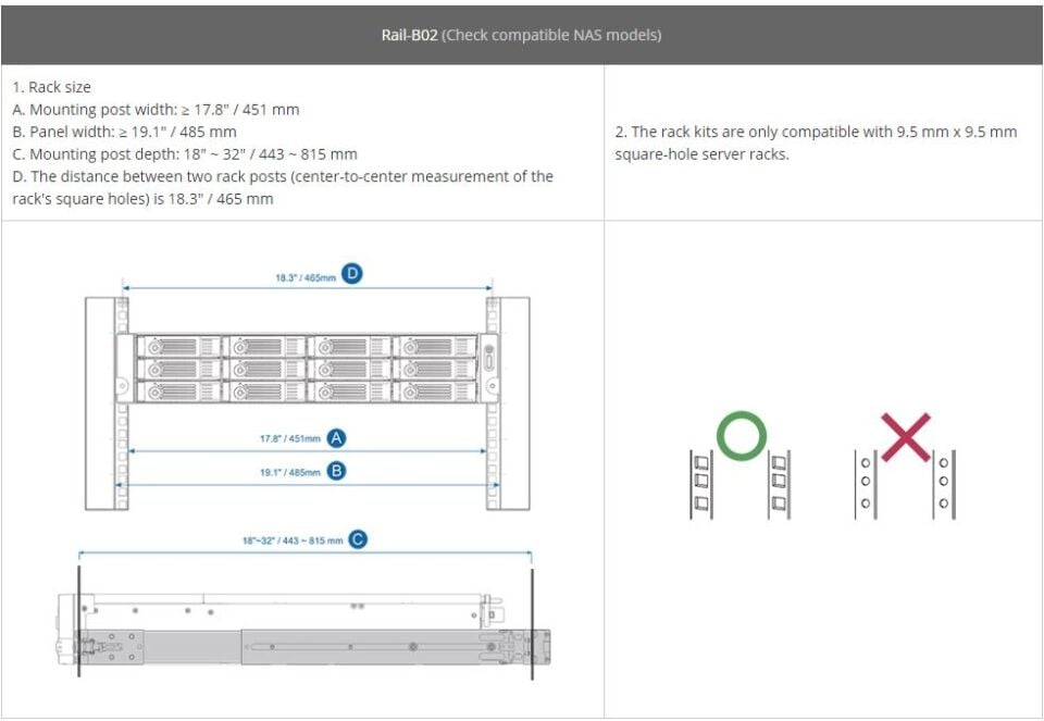QNAP RAIL-B02 RACK TİPİ MODEL İÇİN RAY TAKIMI (RESMİ DİSTRİBÜTÖR GARANTİLİ)