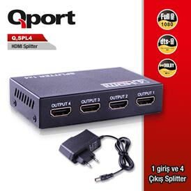 QPORT (Q-SPL4) FULL HD 1 GIRIS 4CIKIS HDMI SPLITTE
