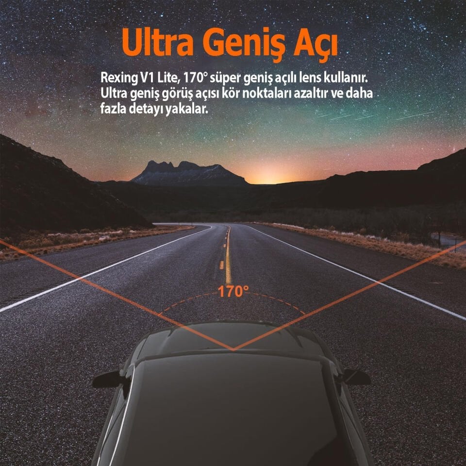 REXING V1 LITE 2K WIFI ARAC KAMERASI + 32GB SD KAR