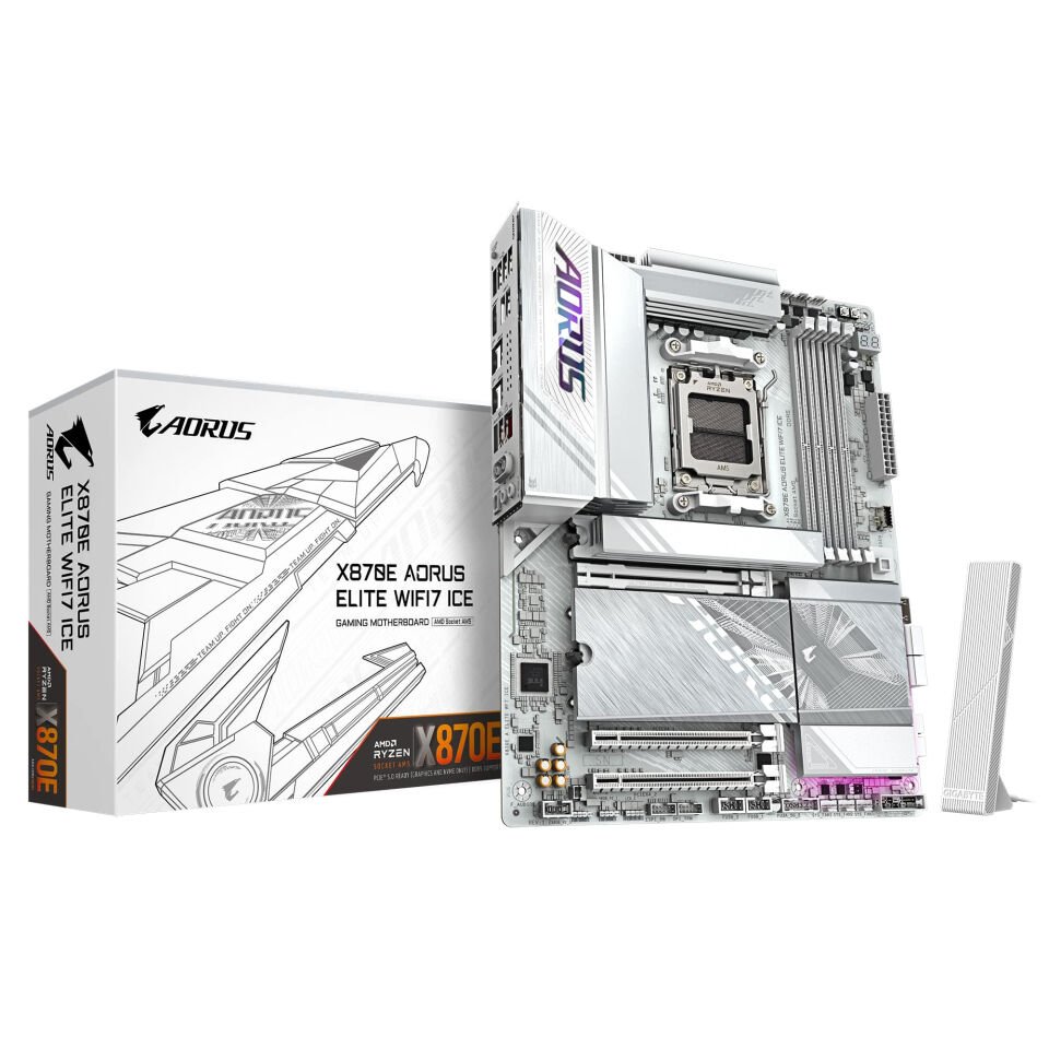 GIGABYTE X870E-A-ELTWF7ICE AORUS ELITE WIFI7 ICE DDR5 M.2 HDMI DP ATX AM5