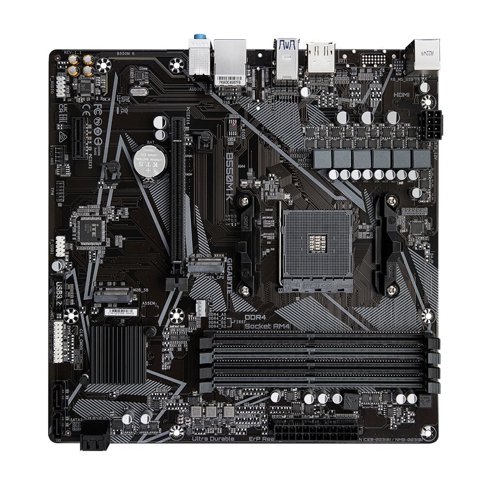 GIGABYTE B550M K DDR4 4733MHz(OC) HDMI M.2 DP mATX