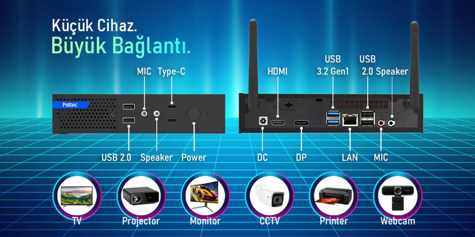 PRITTEC OX1 Q7-TH610L MINI PC I5-12400 / 8GB / 512 Nvme M2 / Free Dos