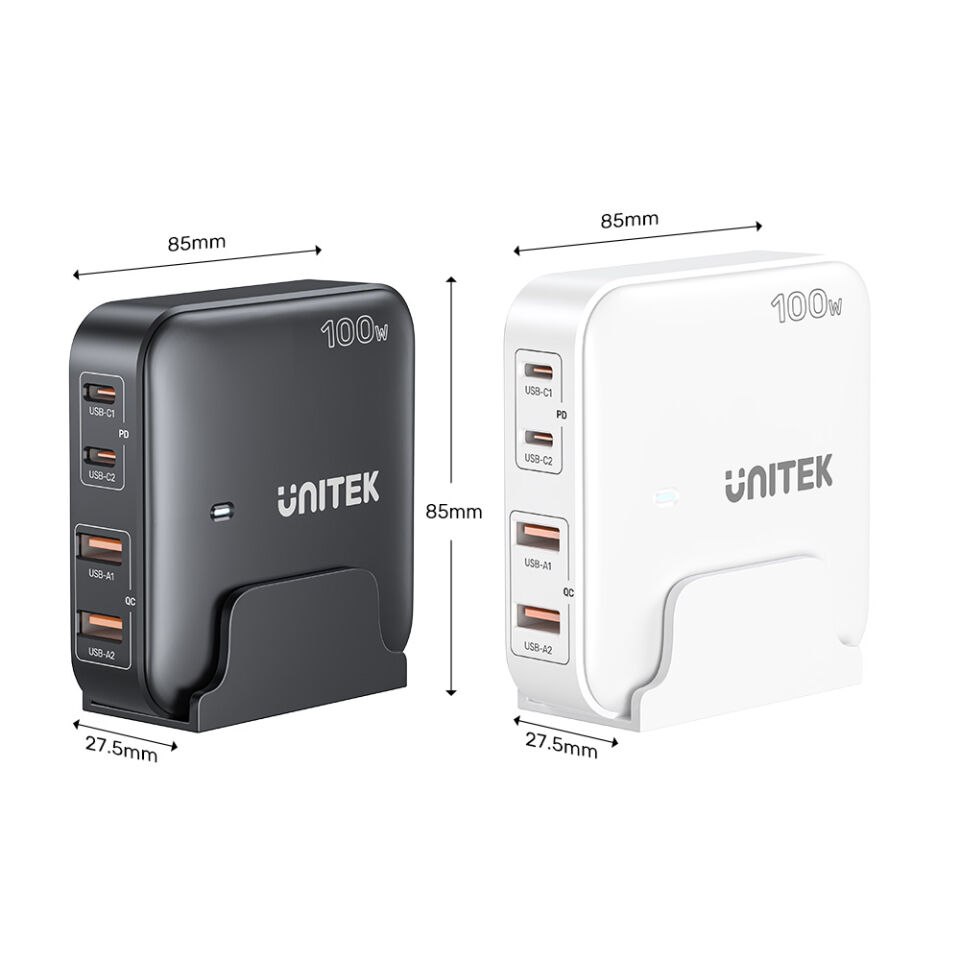 UNITEK 100W MASAÜSTÜ GAN ŞARJ İSTASYONU BEYAZ (P1229AWH)