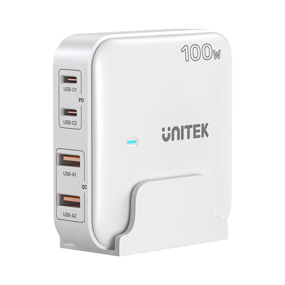 UNITEK 100W MASAÜSTÜ GAN ŞARJ İSTASYONU BEYAZ (P1229AWH)