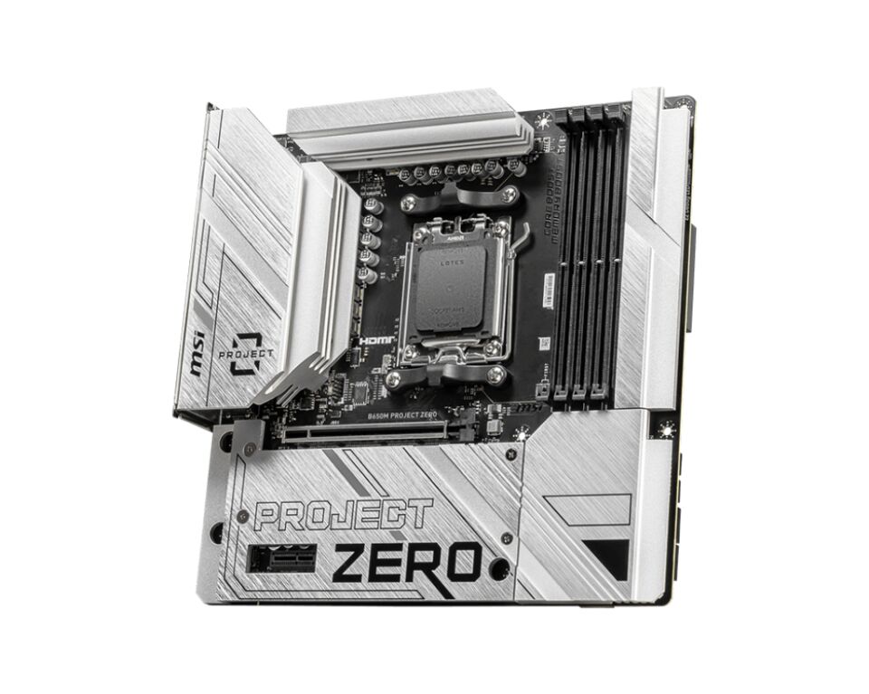 MSI B650M PROJECT ZERO AM5 DDR5 7600MHZ(OC) HDMI DP M.2 USB3.2 2.5G LAN WI-FI 6E mATX