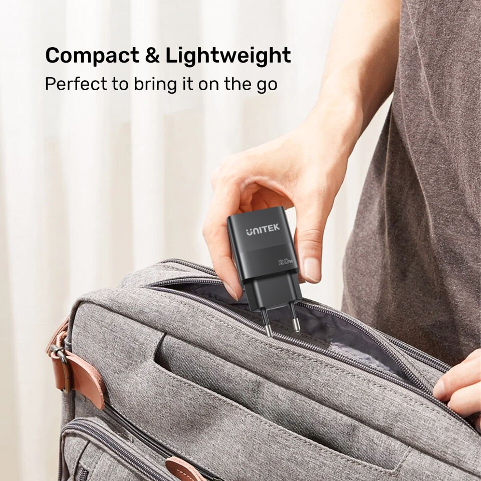 UNITEK 20W HIZLI ŞARJ ADAPTÖRÜ 1*USB-C (P1124ABK-EU)