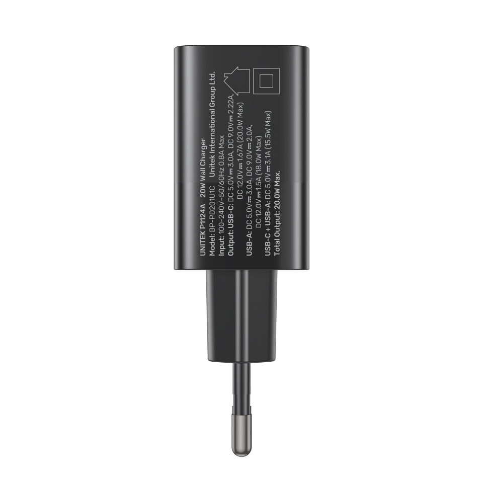 UNITEK 20W HIZLI ŞARJ ADAPTÖRÜ 1*USB-C (P1124ABK-EU)