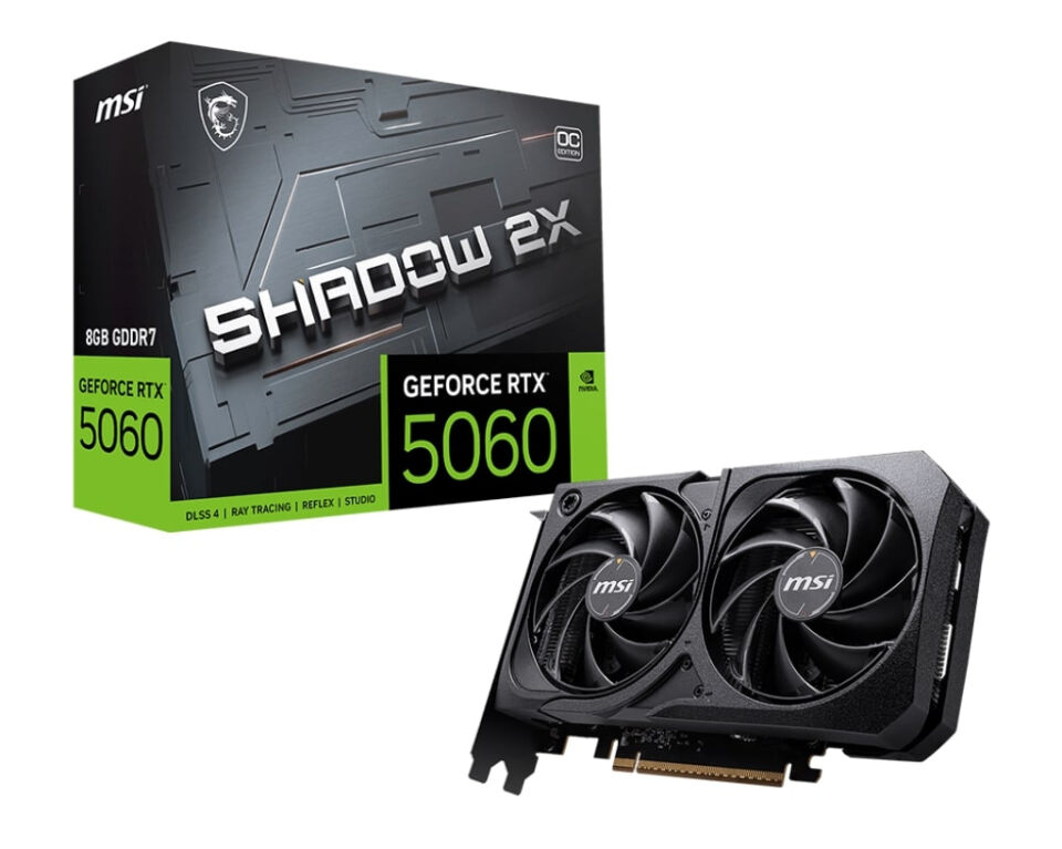 MSI GEFORCE RTX GEFORCE RTX 5060 8G SHADOW 2X OC