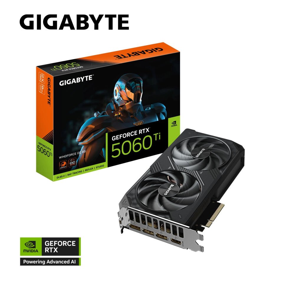 GIGABYTE RTX5060Ti WINDFORCE OC GV-N506TWF2OC-8GD 8GB GDDR7 128Bit