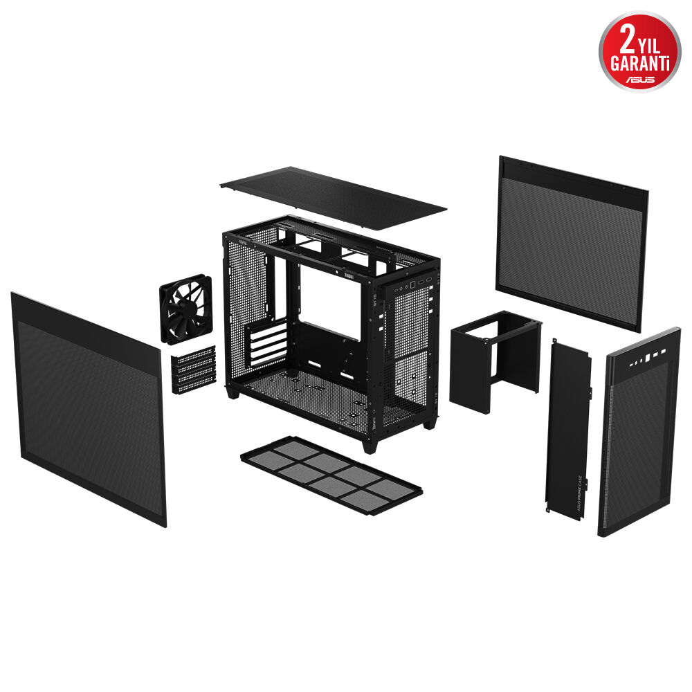 ASUS PRIME AP201 MESH 1x120MM FAN USB 3.2 TYPE-C SİYAH MICRO-ATX SMALL TOWER KASA