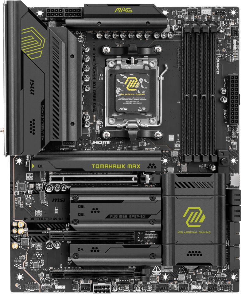 MSI MAG B850 TOMAHAWK MAX WIFI AM5 DDR5 8400MHZ(OC) HDMI 4x M.2 USB 10Gbs 5G LAN WI-FI 7 ATX