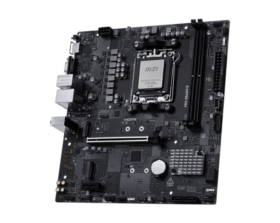 MSI PRO B840M-B AM5 DDR5 8000MHZ(OC) HDMI VGA 2X M.2 USB 5 GBS 2.5G LAN MATX