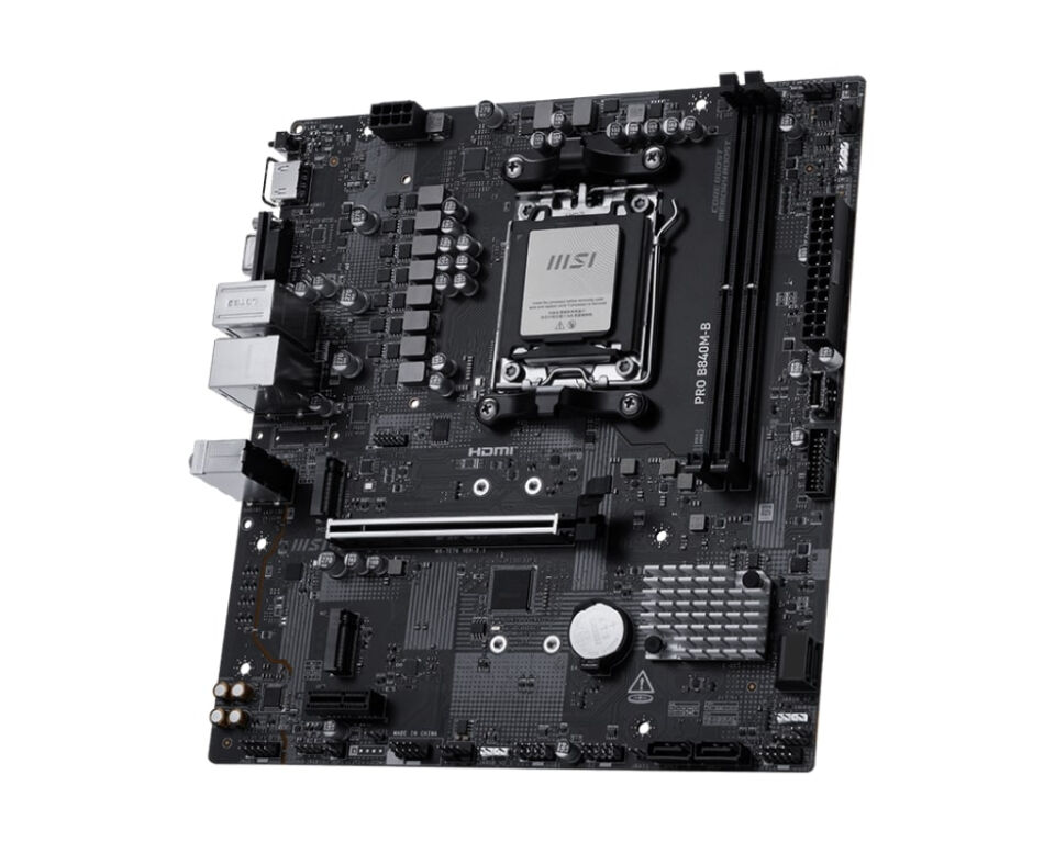 MSI PRO B840M-B AM5 DDR5 8000MHZ(OC) HDMI VGA 2X M.2 USB 5 GBS 2.5G LAN MATX