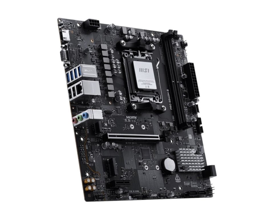 MSI PRO B840M-B AM5 DDR5 8000MHZ(OC) HDMI VGA 2X M.2 USB 5 GBS 2.5G LAN MATX