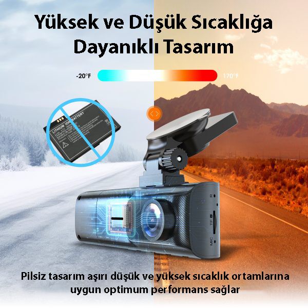 REXING R316 4K GPS WI-FI ARAC KAMERASI + 64GB SD