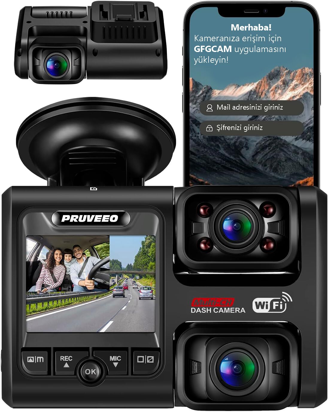 PRUVEEO D30 WI-FI 4K ARAC KAMERASI