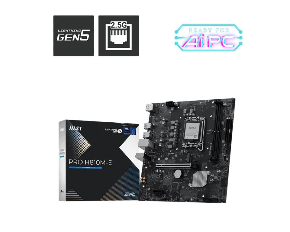 MSI PRO H810M-E DDR5 6400MHz (OC) M.2 mATX 1851P