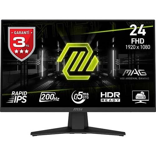 23.8 MSI MAG 244F 0.5MS 200HZ FHD RAPID IPS FLAT FREESYNC PREMIUM GAMING