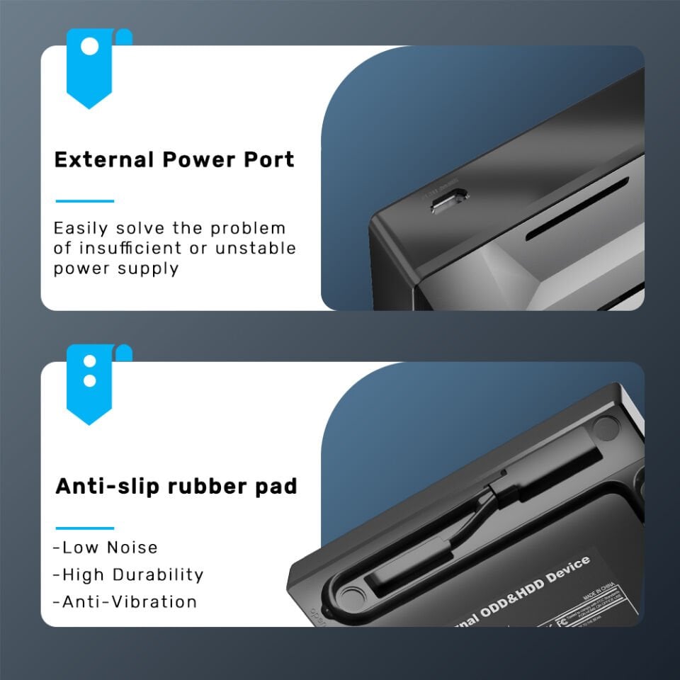 UNITEK HARİCİ DVD-RW USB TYPE-C/A 5in1 DOCK (T1037A)