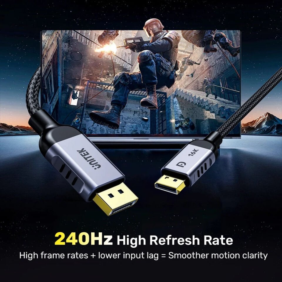 UNITEK DISPLAY PORT 2.1 KABLO 1MT 16K C1626GY01-1M)