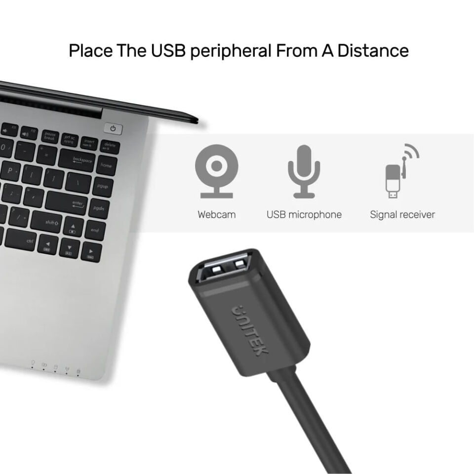 UNITEK USB-A(M) TO USB-A(F) KABLO 1.5MT(Y-C449GBK)