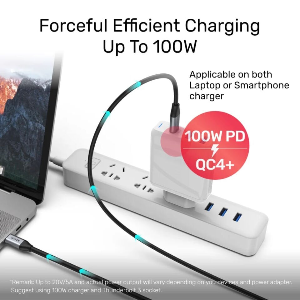 UNITEK USB-C 3.2 KABLO 1MT 10GBPS 4K (C14082ABK)