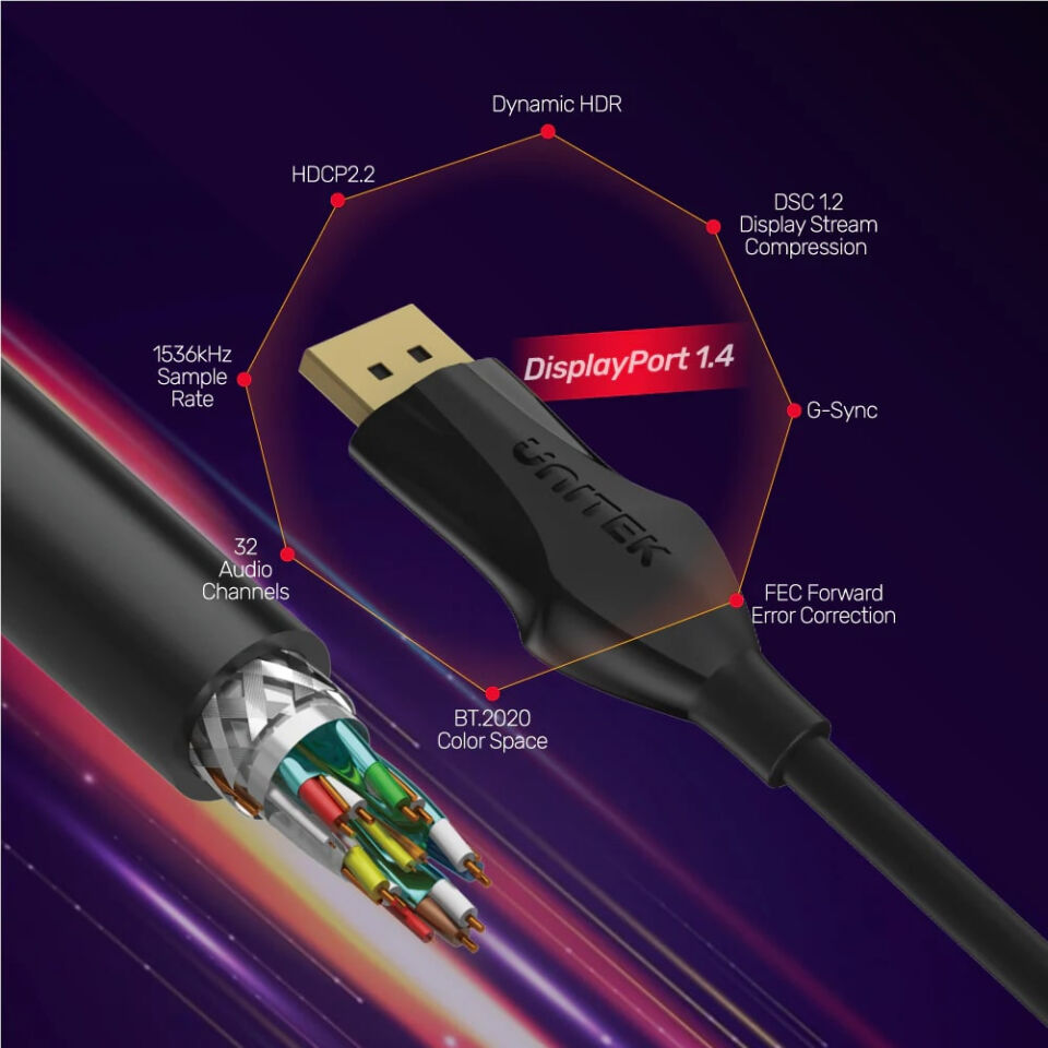 UNITEK DISPLAY PORT 1.4 KABLO 2MT 8K (C1624BK-2M)