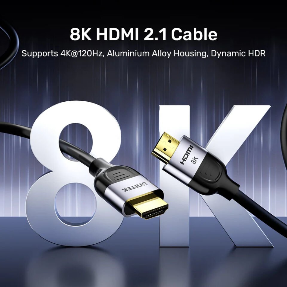UNITEK HDMI2.1 KABLO 1MT 8K&60Hz (C11086GY01-1M)