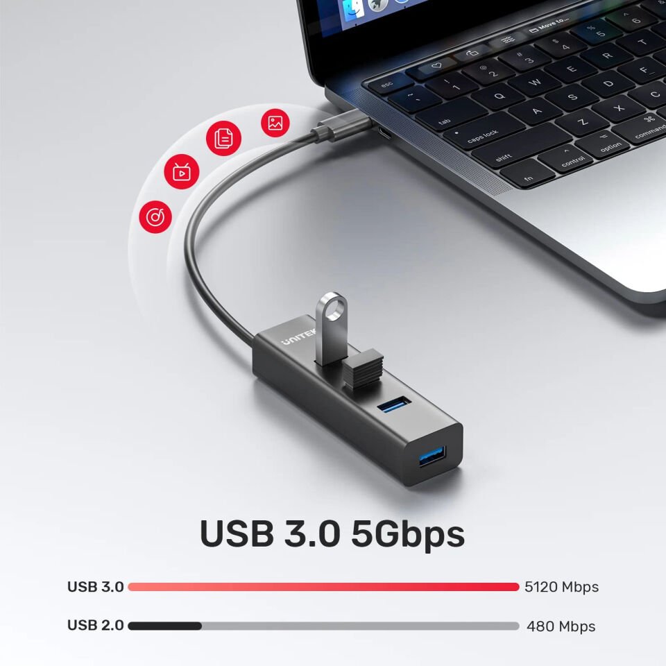 UNITEK TYPE-C TO 4 PORT USB 3.0 + TYPE-C (Y-3089Z)