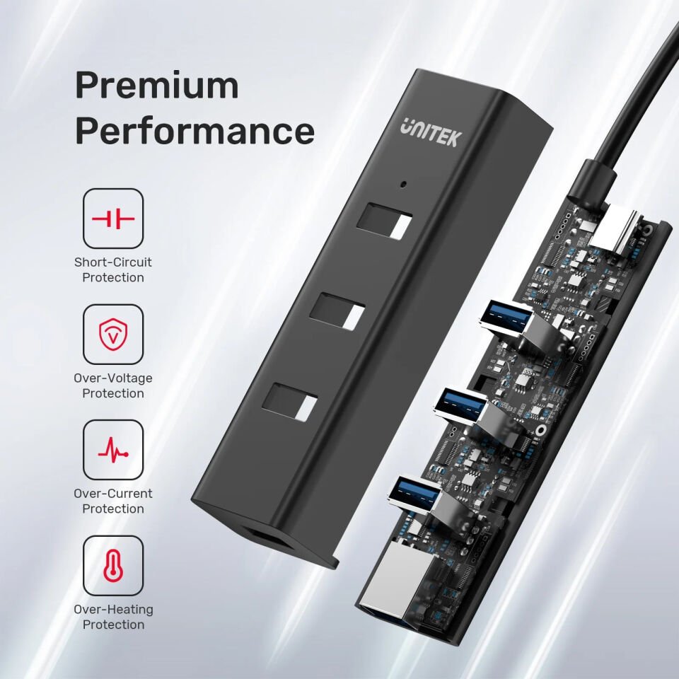 UNITEK TYPE-C TO 4 PORT USB 3.0 + TYPE-C (Y-3089Z)