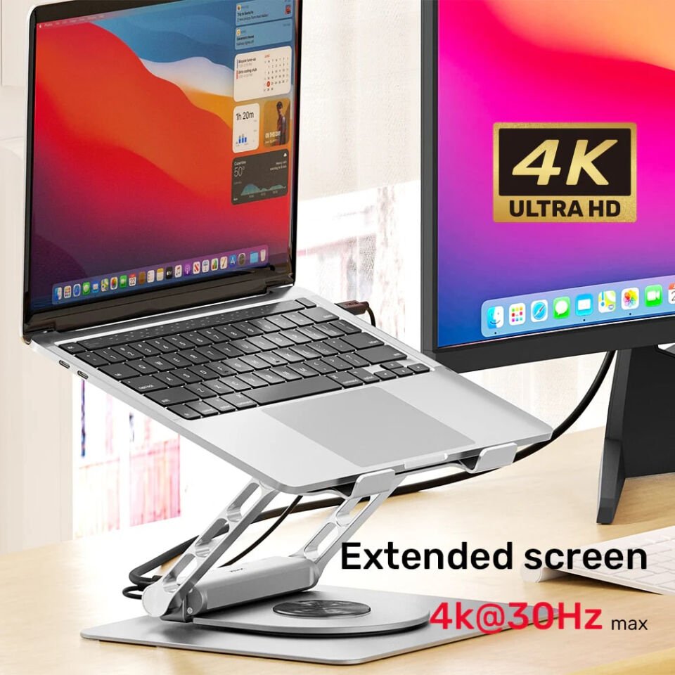 UNITEK 360D METAL 15.6” NOTEBOOK STAND 5in1 VE DOCKING STATION  (D1109B)