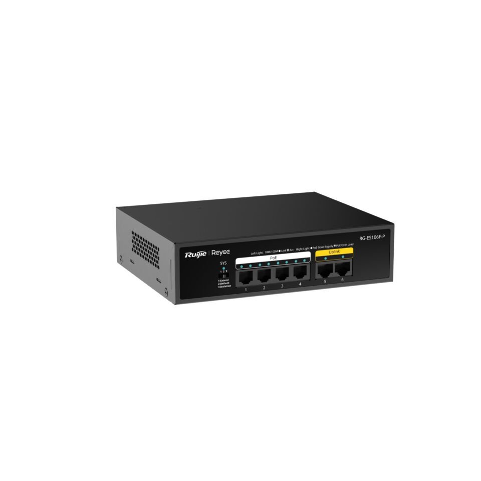 RUİJİE-REYEE RG-ES106F-P 4XFE-2XFE 54W POE SWİTCH