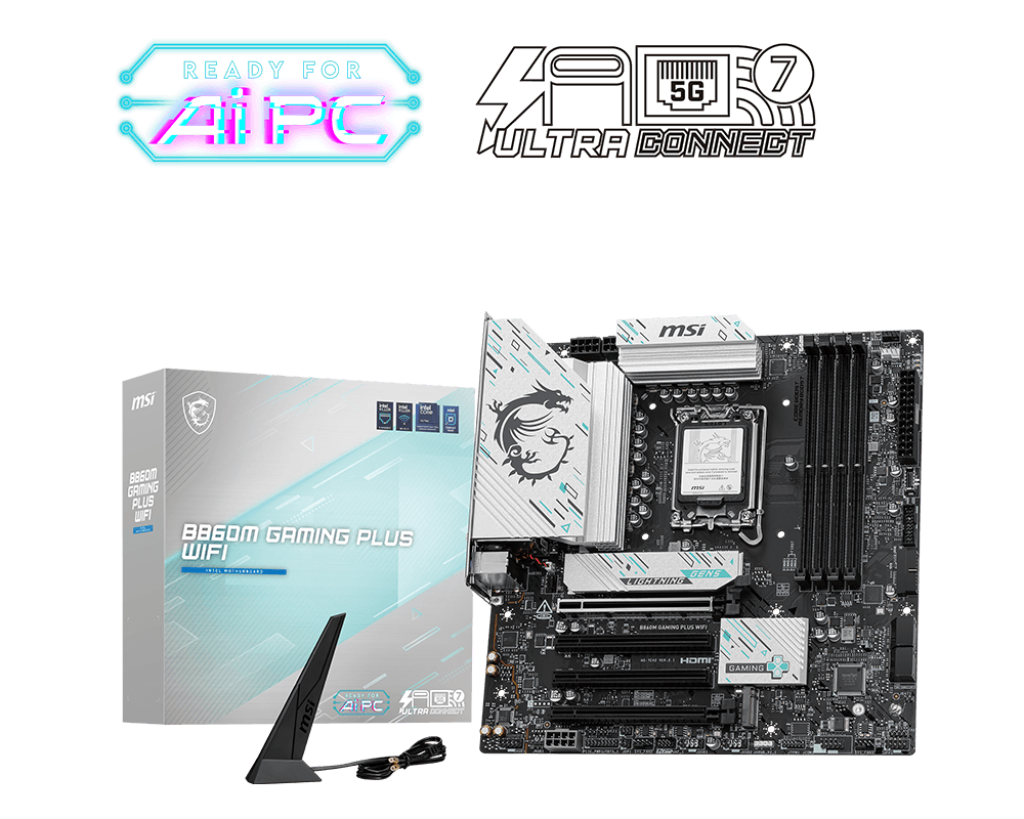 MSI B860M GAMING PLUS WIFI SOKET 1851 DDR5 8600MHZ(OC) 3xM.2 1x TB4 HDMI DISPLAY 5G LAN WIFI 7 mATX