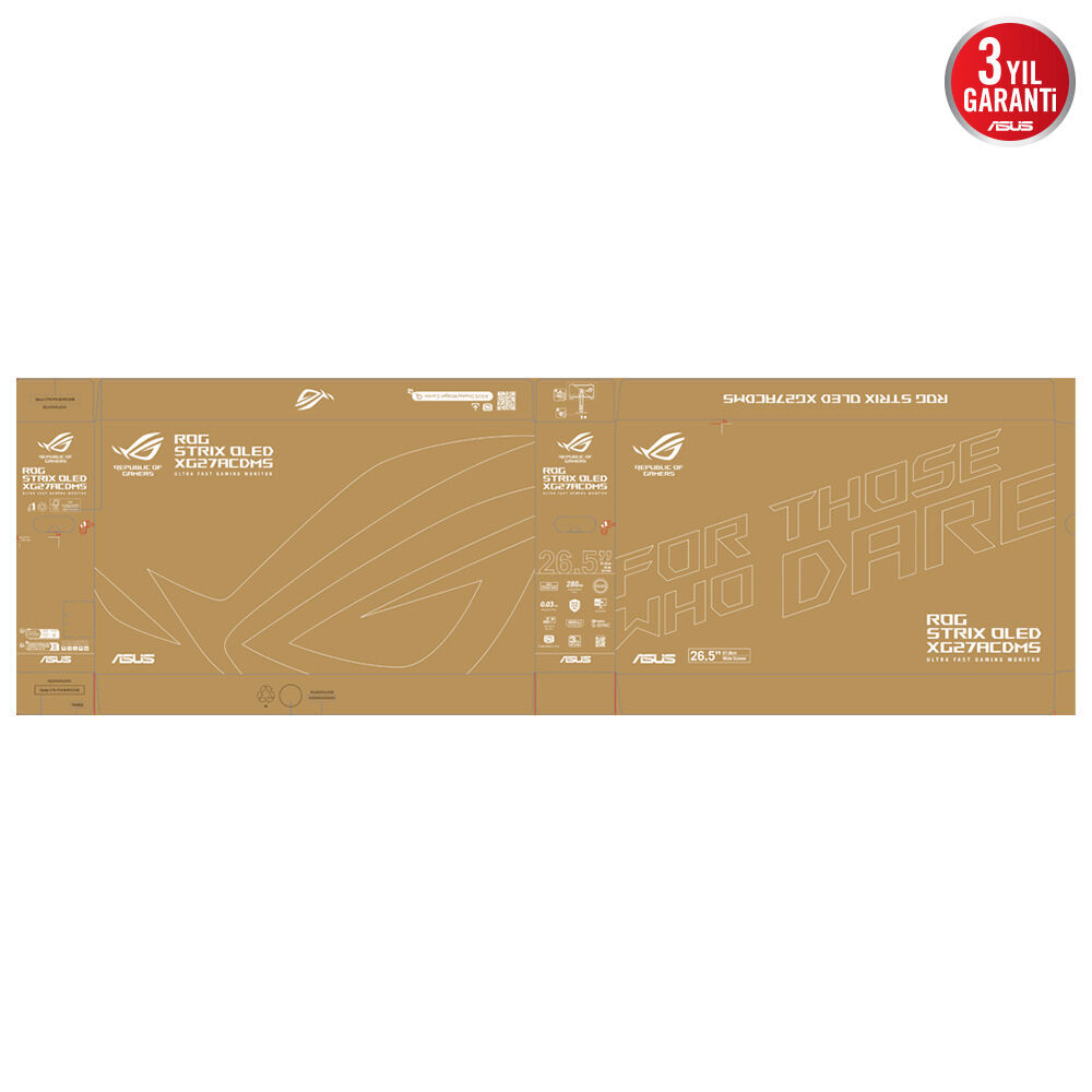26.5 ASUS ROG STRIX OLED XG27ACDMS 280HZ 0.03MS  ADAPTİVE SYNC PİVOT QD-OLED GAMİNG MONİTÖR