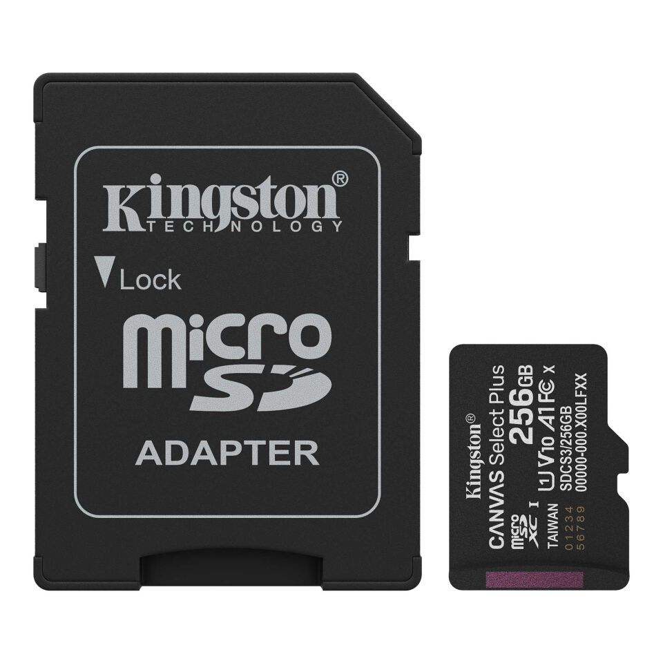 256GB KINGSTON MICROSD CANVAS SELECT PLUS A1 SDCS3/256GB