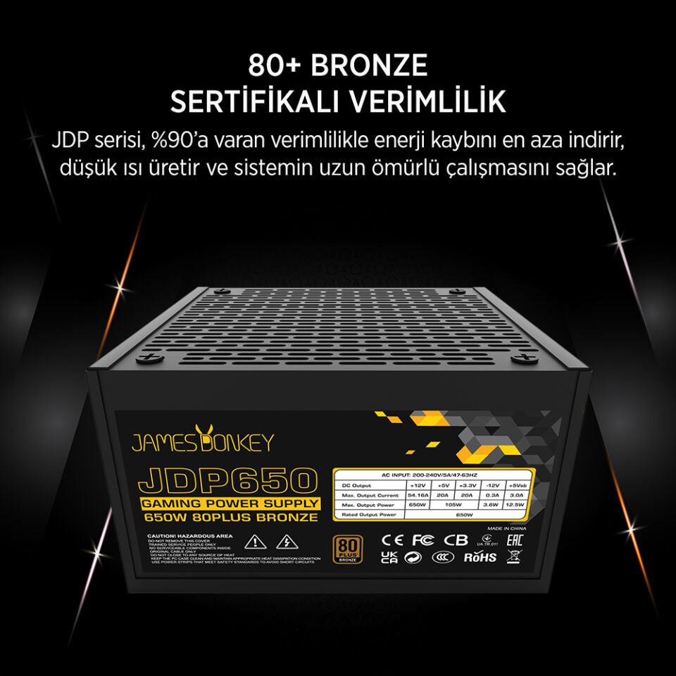 JAMES DONKEY JDP650 APFC 12CM 80+ BRONZE 650W PSU
