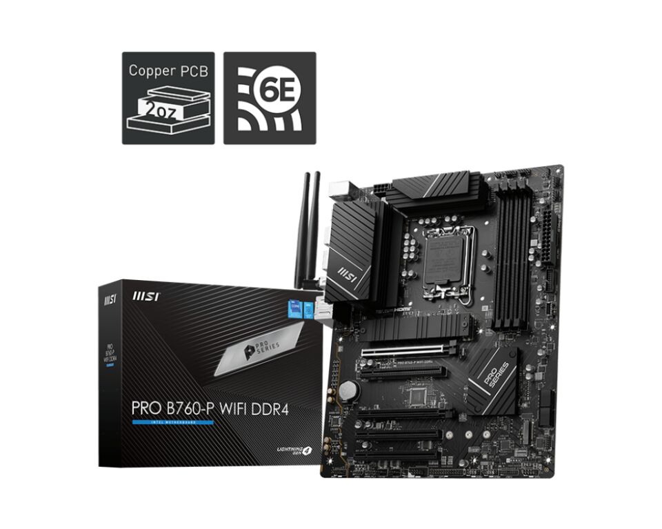 MSI PRO B760-P WIFI DDR4 5333MHZ(OC) DDR4 HDMI DP M.2 1700p