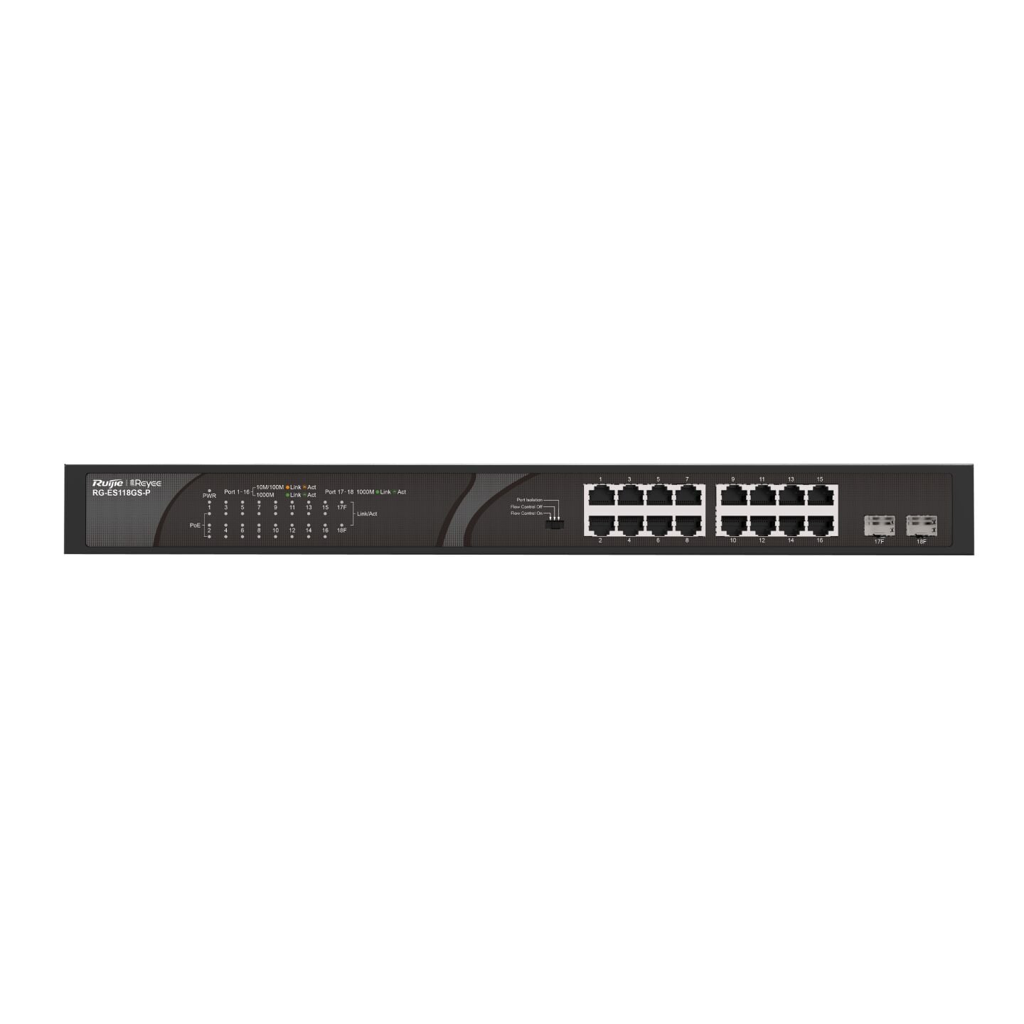 RUİJİE-REYEE RG-ES118GS-P 16XGE 2XGE/SFP F.GİGABİT 247W POE SWİTCH