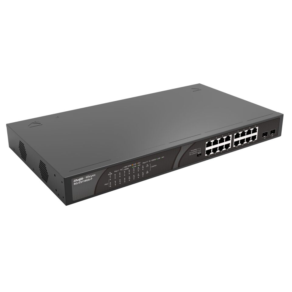 RUİJİE-REYEE RG-ES118GS-P 16XGE 2XGE/SFP F.GİGABİT 247W POE SWİTCH