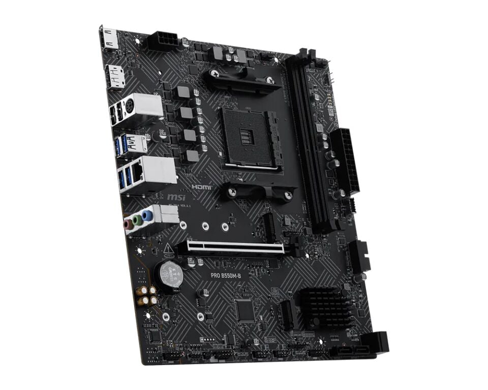 MSI PRO B550M-B AM4 DDR4 4600(OC) HDMI DP 2x M.2 USB 5Gbps mATX