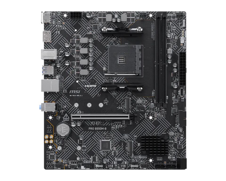 MSI PRO B550M-B AM4 DDR4 4600(OC) HDMI DP 2x M.2 USB 5Gbps mATX