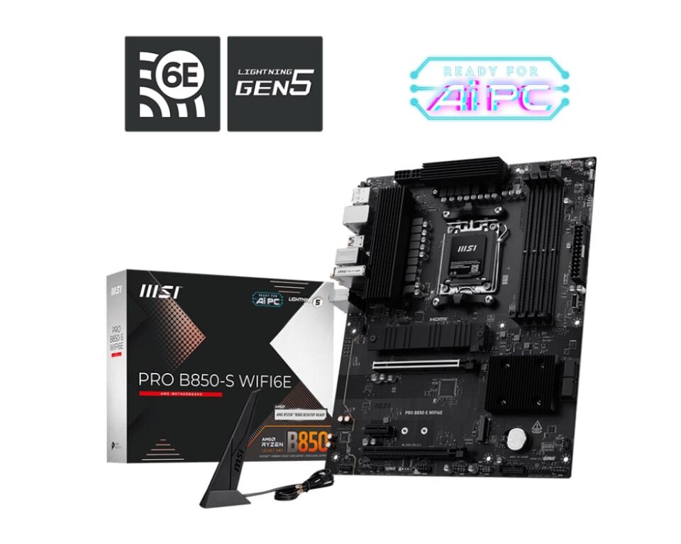 MSI PRO B850-S WIFI6E AMD B850 SOKET AM5 DDR5