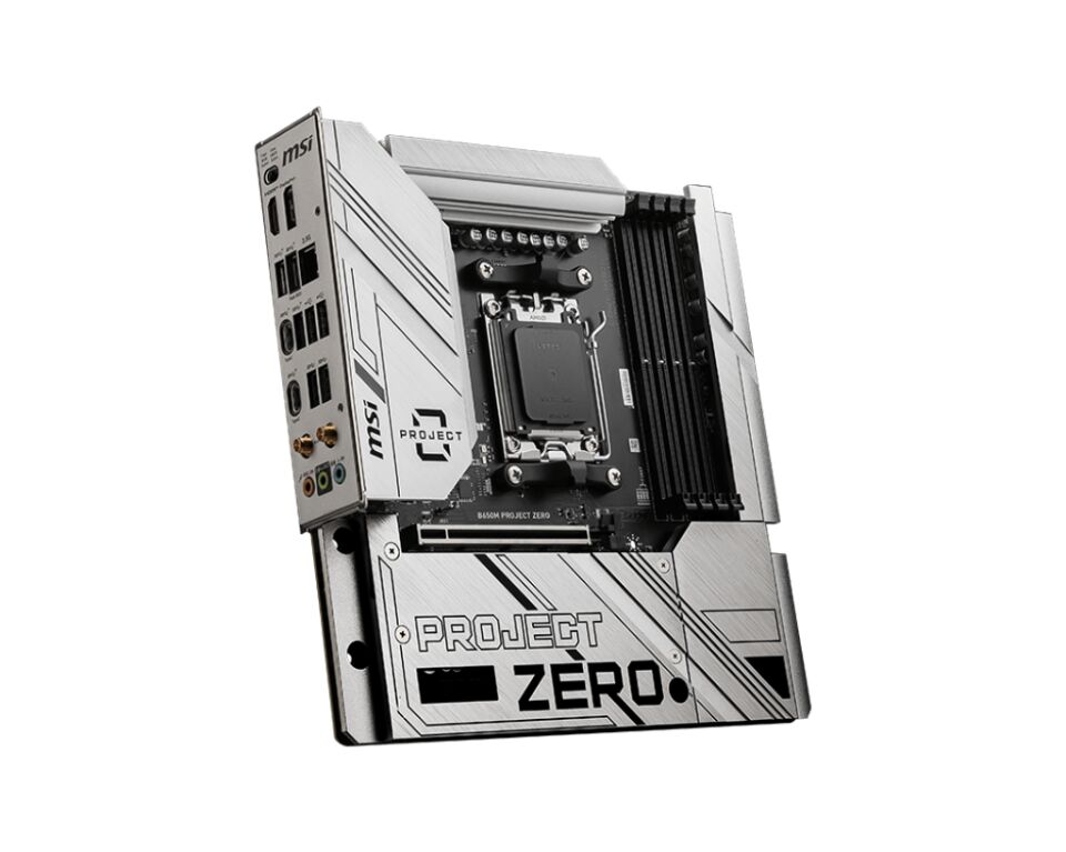 MSI B650M PROJECT ZERO AM5 DDR5 7600MHZ(OC) HDMI DP M.2 USB3.2 2.5G LAN WI-FI 6E mATX