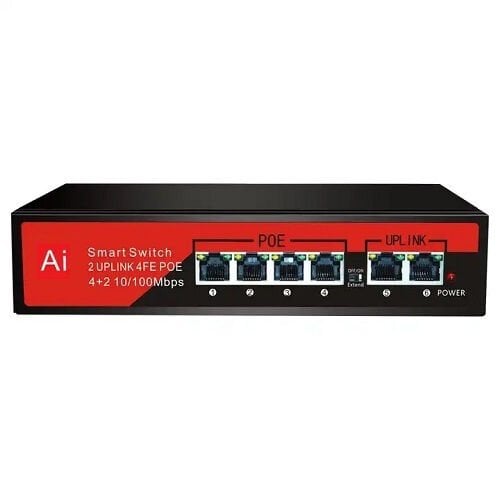 EZCOOL EZ-04PSE 4PORT 4FE+2FE MEGABİT POE SWİTCH 65W