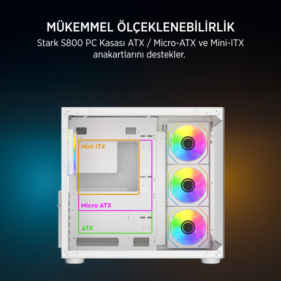 JAMES DONKEY STARK S800 4X ARGB 750W WHITE KASA