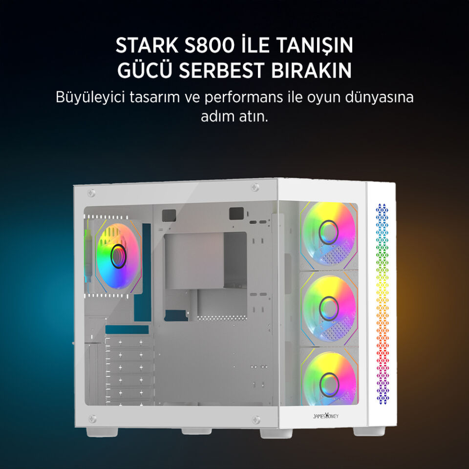JAMES DONKEY STARK S800 4X ARGB 750W WHITE KASA