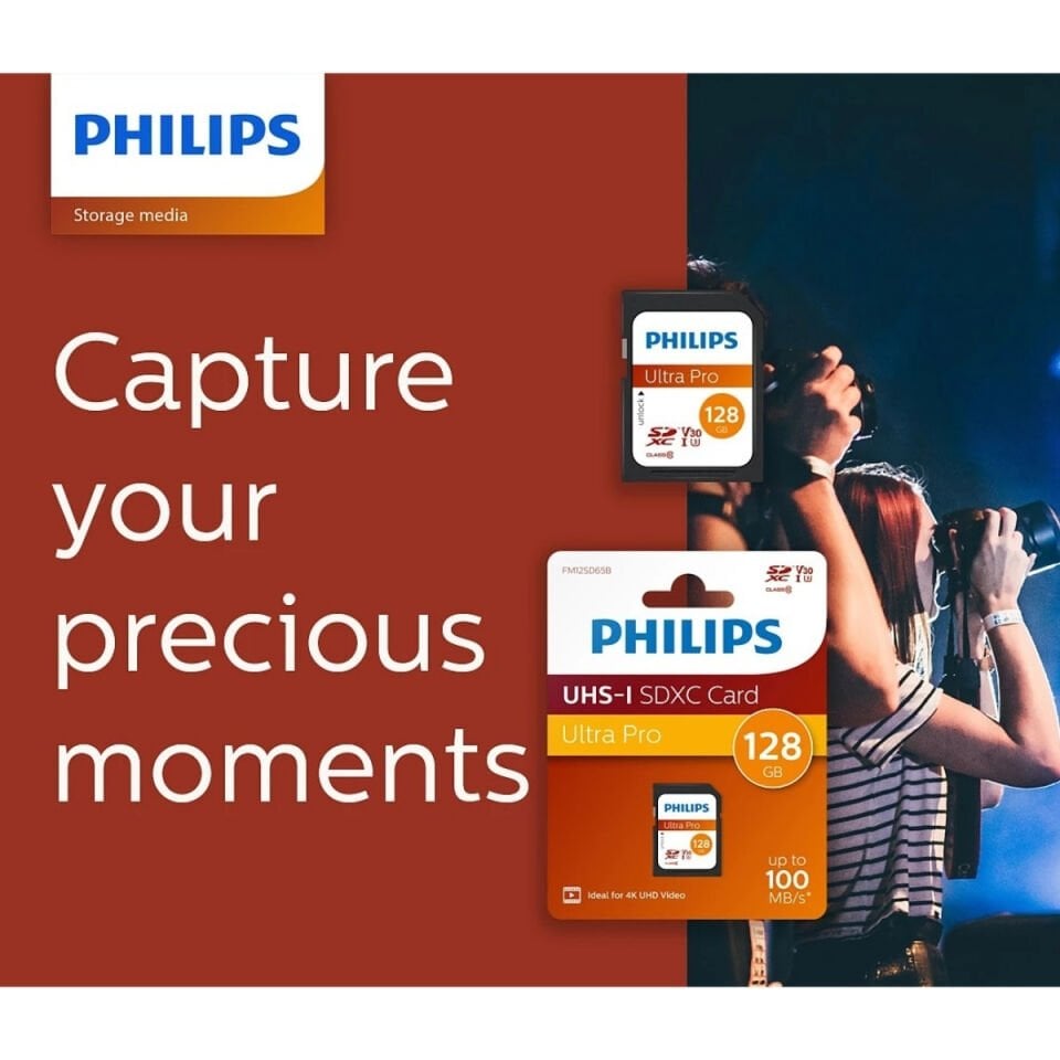 PHILIPS 128GB SDXC 100MB/S C10 FM12SD65B/00