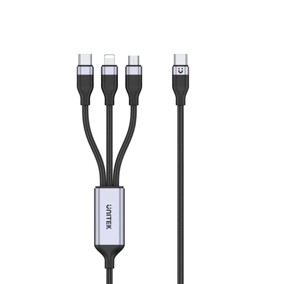 UNITEK TYPE-C 3in1 ŞARJ 1.5MT 20W (C14101BK-1.5M)